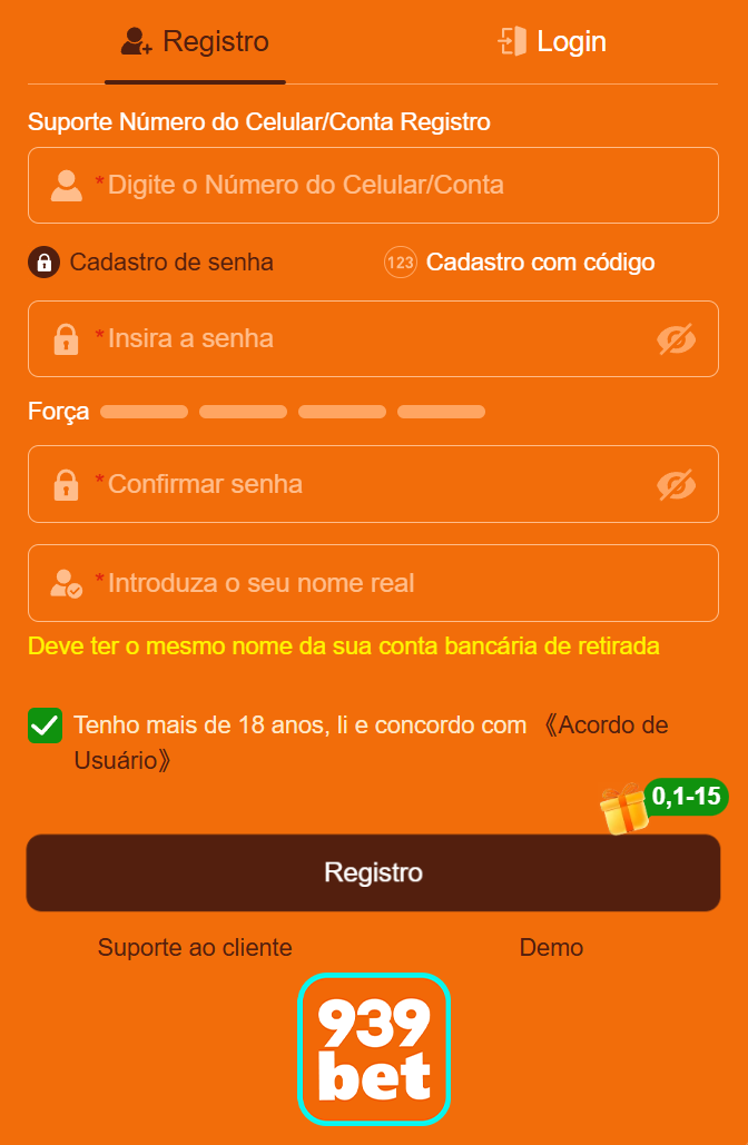 Cadastro rápido e seguro na 939bet.com